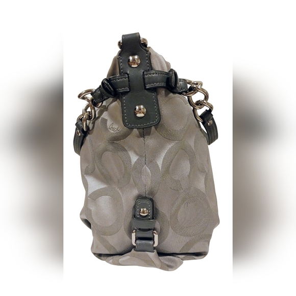 Coach Signature Op Art Convertible Hobo Handbag - Picture 4 of 16